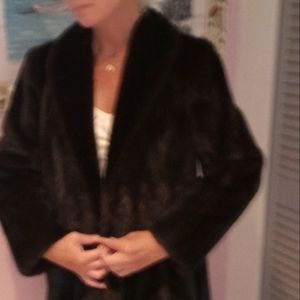 Mink Custom Made Coat, Size XS/0, Black